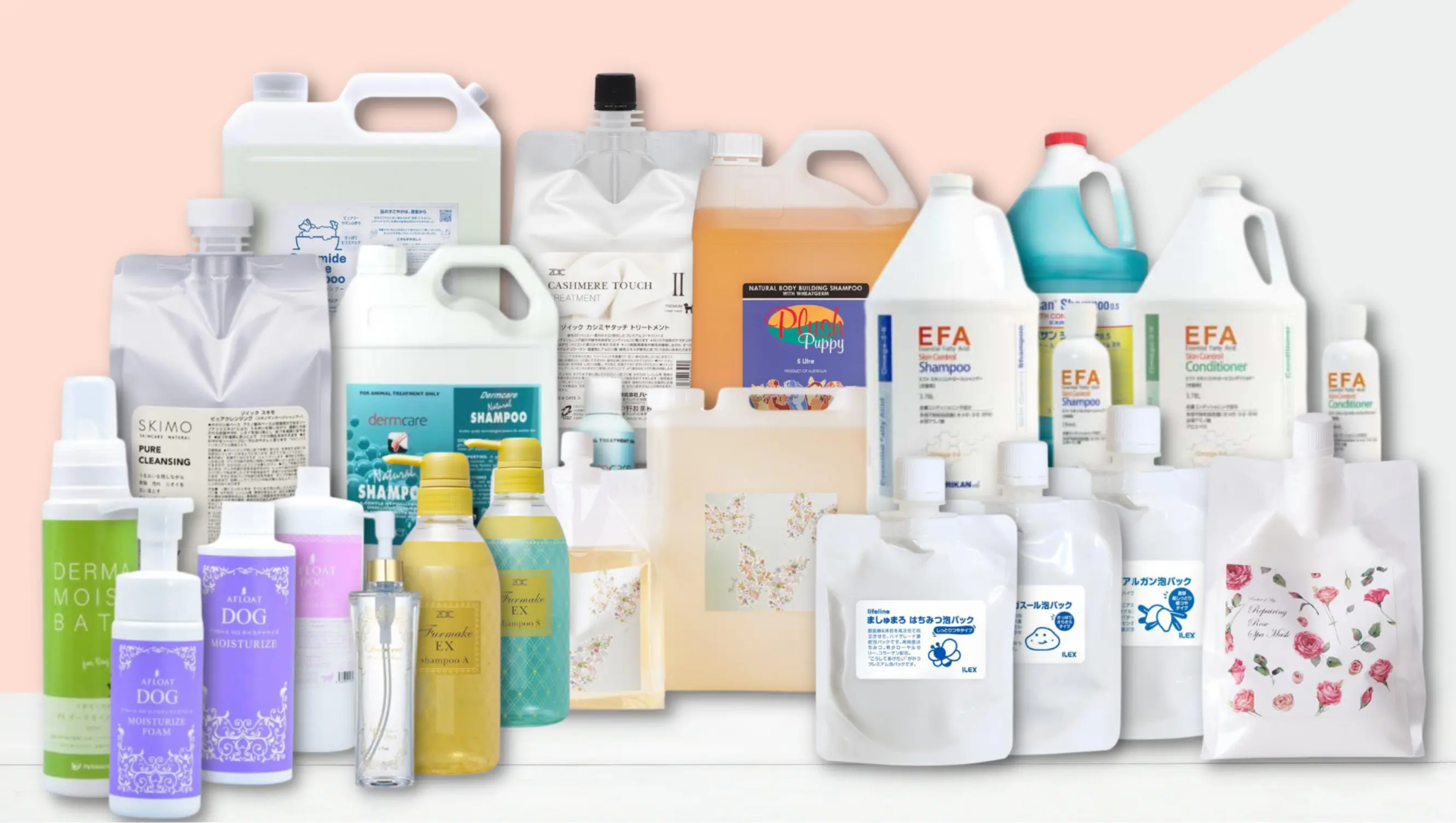 ワンちゃんの状態や目的に合わせて最適なシャンプーをセレクトしています。