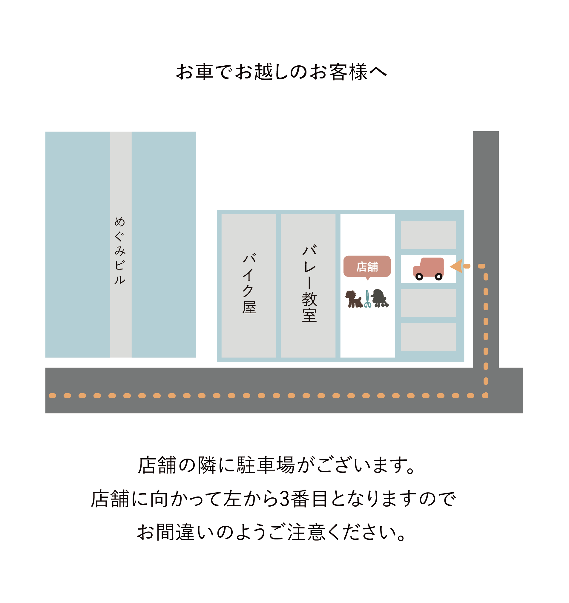 お車でお越しのお客様へ